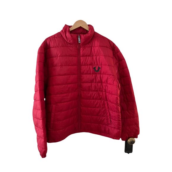 True Religion micro puffer jacket Red L - Picture 3 of 7